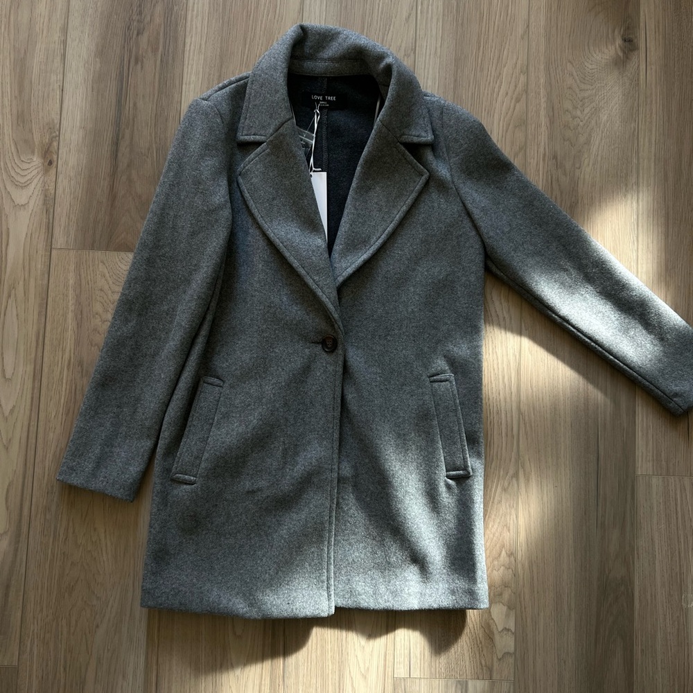 Love Tree Gray Trench Coat